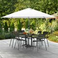 Lancaster Table & Seating 11' White Crank Lift Aluminum Umbrella 164UMBAL11WH